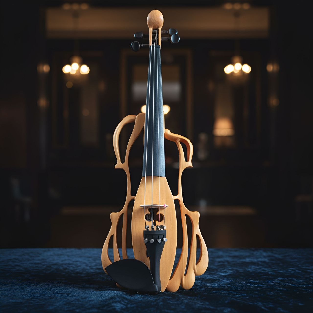 Golden Hour — Honey spruce · open lyre body. Cut from spruce so pale it glows.