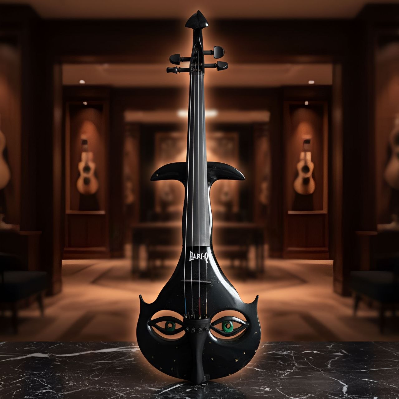 Night Sovereign — Lacquered black · gilded constellation. The court counterpart to Obsidian Gaze: black lacquer, a scattering of gold-leaf stars, the same watching eyes.